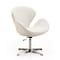 Manhattan Comfort Raspberry Faux Leather Adjustable Swivel Chair in White and Polished Chrome, PK2 2-AC038-WH - alternate 6